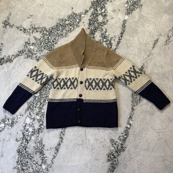 Filippo Novelli Sweater Mens Size L Multicolor Block Button Up Chunky Cardigan - Picture 1 of 8